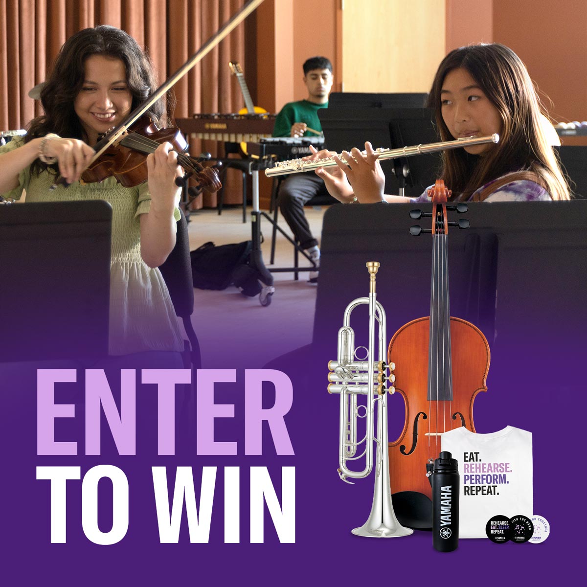 young students are playing Yamaha instruments